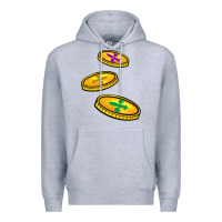Heather Grey louisiana coins Premium Hoodie - BarkalooDesign