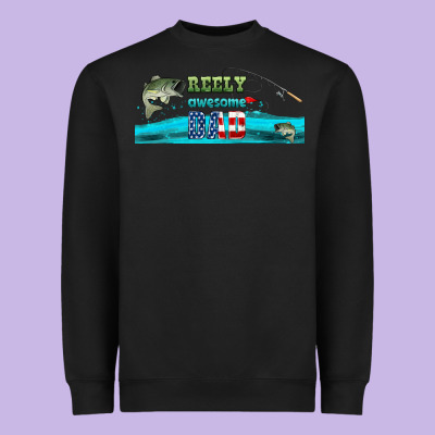 Reely Awesome Dad  Libbey Glass Heavyweight Sweatshirt Designed By Hra Design Shop