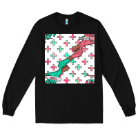 Black Nurse Gloves Seamless Pattern Long Sleeve Tee - BundleAndBundleShop