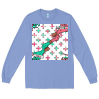 Colony Blue Nurse Gloves Seamless Pattern Long Sleeve Tee - BundleAndBundleShop