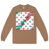 Toasted Coconut Nurse Gloves Seamless Pattern Long Sleeve Tee - BundleAndBundleShop