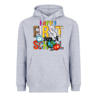Heather Grey happy first day of school Heavyweight Hoodie - NancyCooperArtShop