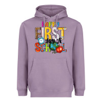 Lavender happy first day of school Heavyweight Hoodie - NancyCooperArtShop