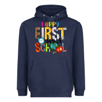 Navy happy first day of school Heavyweight Hoodie - NancyCooperArtShop