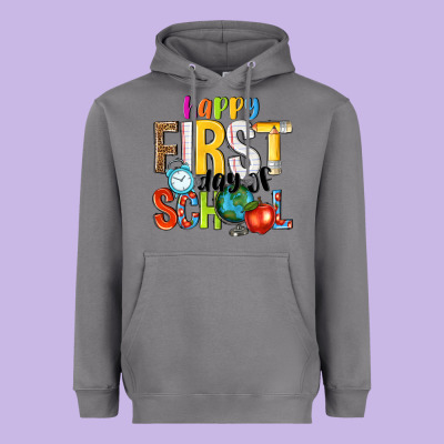 Happy First Day Of School Heavyweight Hoodie Designed By Nancycooperartshop