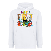 White happy first day of school Heavyweight Hoodie - NancyCooperArtShop