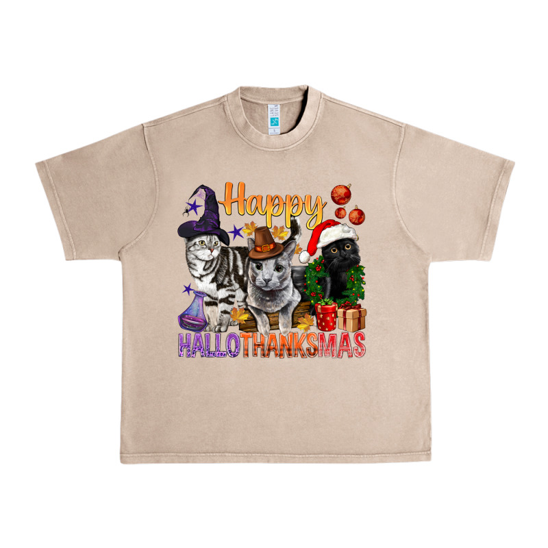 Happy Hallothanksmas Cats Urban Heavy Tee by BundleAndBundleShop | Teevron