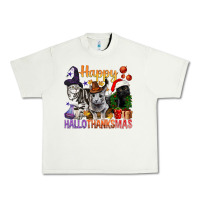 Pistachio Happy Hallothanksmas Cats Urban Heavy Tee - BundleAndBundleShop