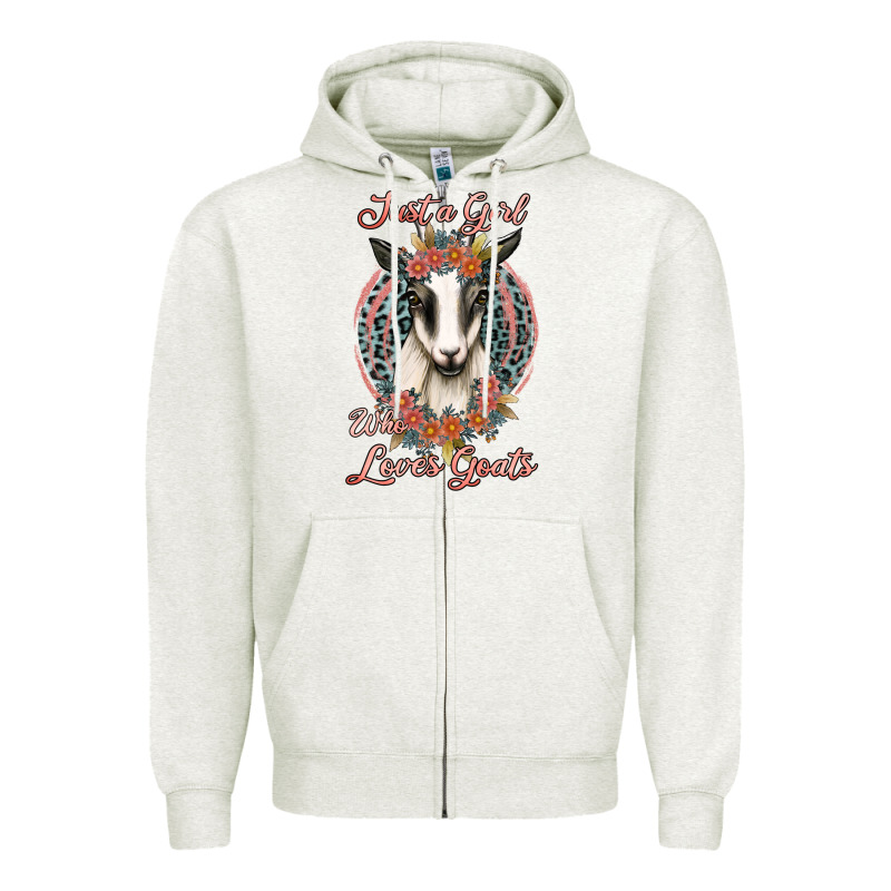 Just A Girl Who Loves Goats Zipper Hoodie by Jasminsmagicworld | Teevron