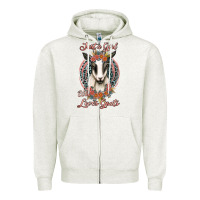 Oatmeal Heather just a girl who loves goats Zipper Hoodie - Jasminsmagicworld