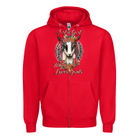 Red just a girl who loves goats Zipper Hoodie - Jasminsmagicworld