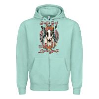 Seafoam just a girl who loves goats Zipper Hoodie - Jasminsmagicworld