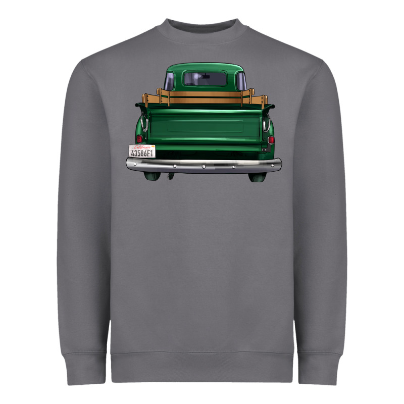 Western Green Truck Back View Heavyweight Sweatshirt by FaDigitalArtStudio | Teevron