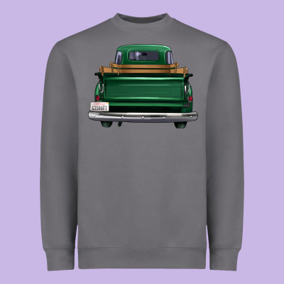 Western Green Truck Back View Heavyweight Sweatshirt Designed By Fadigitalartstudio