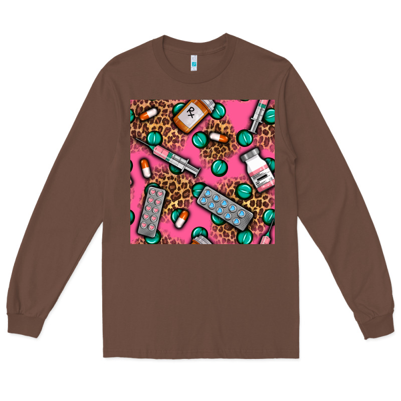 Medicines And Pills Seamless Pattern Long Sleeve Tee by BundleAndBundleShop | Teevron
