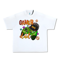 White gamer dad Urban Heavy Tee - AdoDesignShop