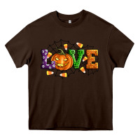 Chocolate Brown Halloween Love Heavy Core Tee - Artiststas