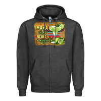 Charcoal Heather mama cita needs a margarita Zipper Hoodie - Jasminsmagicworld