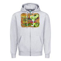 Heather Grey mama cita needs a margarita Zipper Hoodie - Jasminsmagicworld