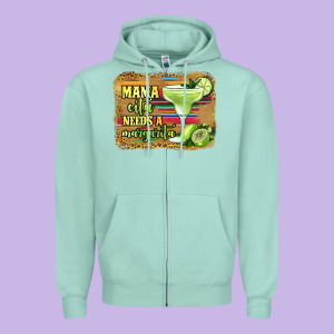 Mama Cita Needs A Margarita Zipper Hoodie Designed By Jasminsmagicworld