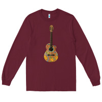 Burgundy mexican guitar Long Sleeve Tee - Artiststas
