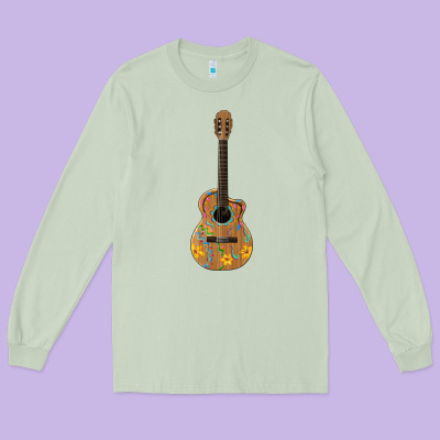 Mexican Guitar Long Sleeve Tee Designed By Artiststas