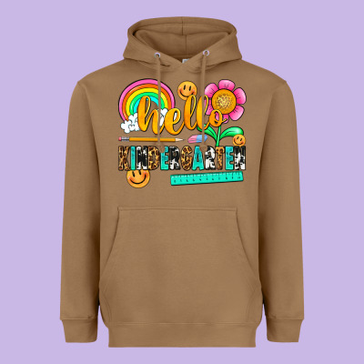 Hello Kindergarten Heavyweight Hoodie Designed By Nancycooperartshop