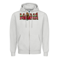 Dove Grey mama floral aztec leopard Zipper Hoodie - Jasminsmagicworld