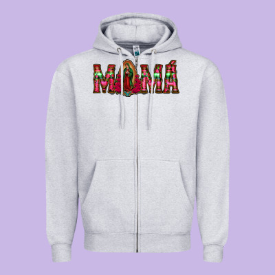 Mama Floral Aztec Leopard Zipper Hoodie Designed By Jasminsmagicworld