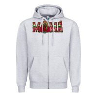 Heather Grey mama floral aztec leopard Zipper Hoodie - Jasminsmagicworld