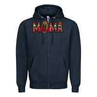 Navy mama floral aztec leopard Zipper Hoodie - Jasminsmagicworld