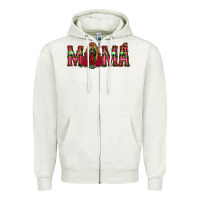 Oatmeal Heather mama floral aztec leopard Zipper Hoodie - Jasminsmagicworld