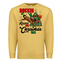 Antique Gold rockin around the christmas tree Premium Sweatshirt - MaliasSmallBusiness