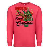 Cardinal rockin around the christmas tree Premium Sweatshirt - MaliasSmallBusiness