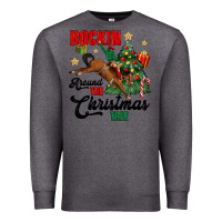 Charcoal Heather rockin around the christmas tree Premium Sweatshirt - MaliasSmallBusiness