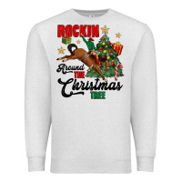 Oatmeal Heather rockin around the christmas tree Premium Sweatshirt - MaliasSmallBusiness
