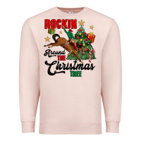 Pale Pink rockin around the christmas tree Premium Sweatshirt - MaliasSmallBusiness