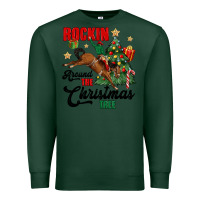 Sports Green rockin around the christmas tree Premium Sweatshirt - MaliasSmallBusiness
