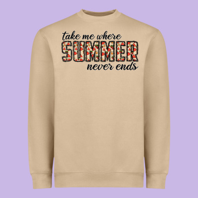 Take Me Where Summer Never Ends Heavyweight Sweatshirt Designed By Cowhidedigitalart