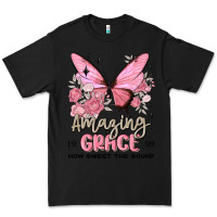 Black amazing grace how sweet the sound butterfly Premium Tee - MaliasSmallBusiness