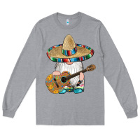 Heather Grey mexican gnomes guitar sombrero serape Long Sleeve Tee - Artiststas