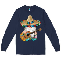 Navy mexican gnomes guitar sombrero serape Long Sleeve Tee - Artiststas