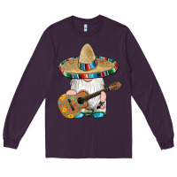 Plum mexican gnomes guitar sombrero serape Long Sleeve Tee - Artiststas