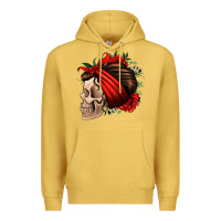 Antique Gold bandana and roses skull Premium Hoodie - Jasminsmagicworld