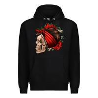 Black bandana and roses skull Premium Hoodie - Jasminsmagicworld