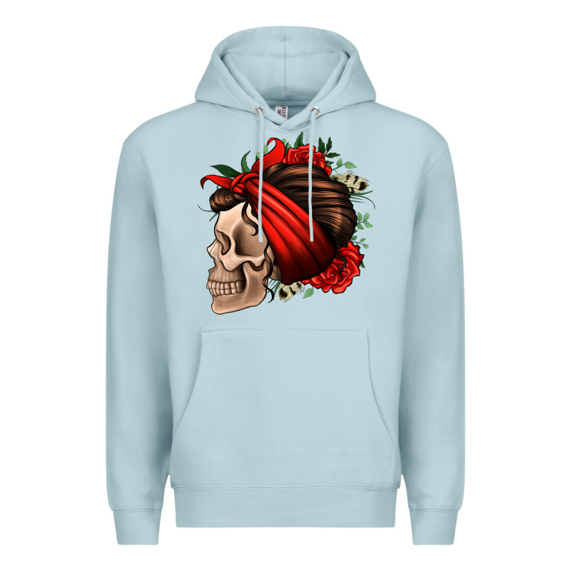 Bandana And Roses Skull Premium Hoodie by Jasminsmagicworld | Teevron