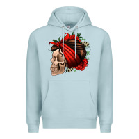 Blue Mist bandana and roses skull Premium Hoodie - Jasminsmagicworld