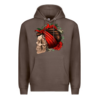 Coffee bandana and roses skull Premium Hoodie - Jasminsmagicworld