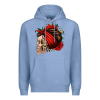 Colony Blue bandana and roses skull Premium Hoodie - Jasminsmagicworld