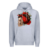 Heather Grey bandana and roses skull Premium Hoodie - Jasminsmagicworld
